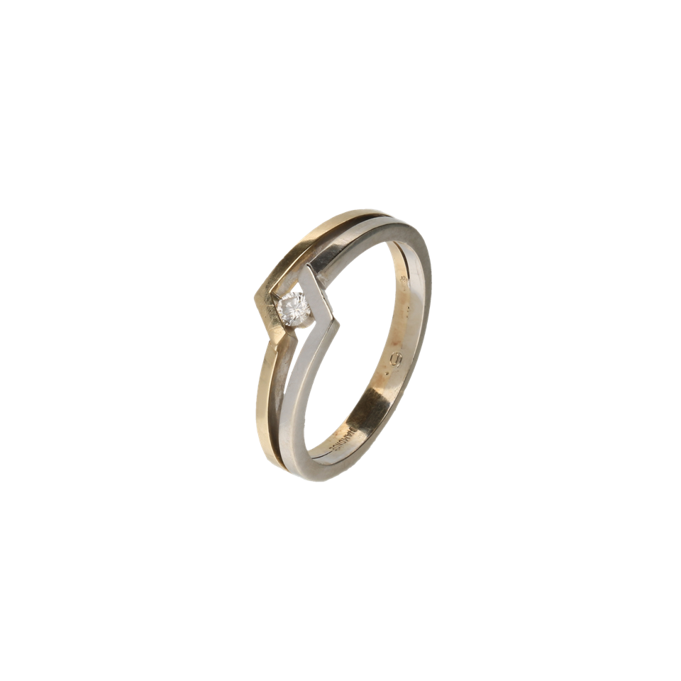 Vooruitzien Verdraaiing Onderscheppen Bi-color ring van het merk Diamonde bezet met een briljant geslepen  diamant| #RECLAIMED 12321 | Reclaimed.nl