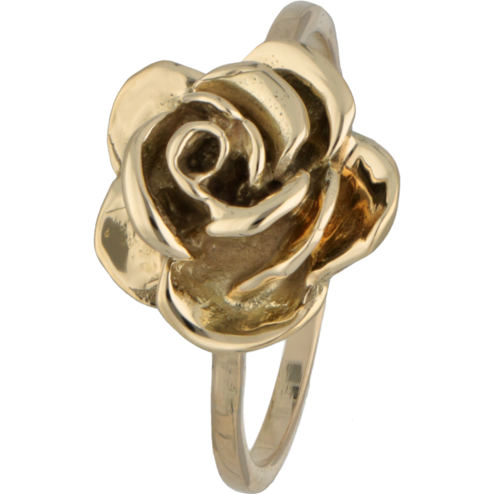 Mening In detail passie Geelgouden ring in de voorstelling van een roos| #RECLAIMED 43281 |  Reclaimed.nl