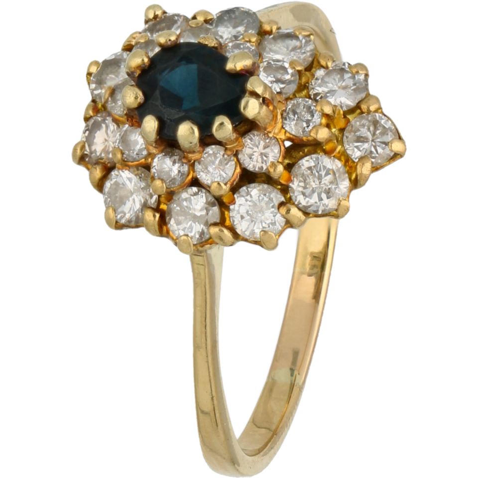 Ring met lichtblauwe saffier en diamant– Nadine Kieft Jewelry Amsterdam