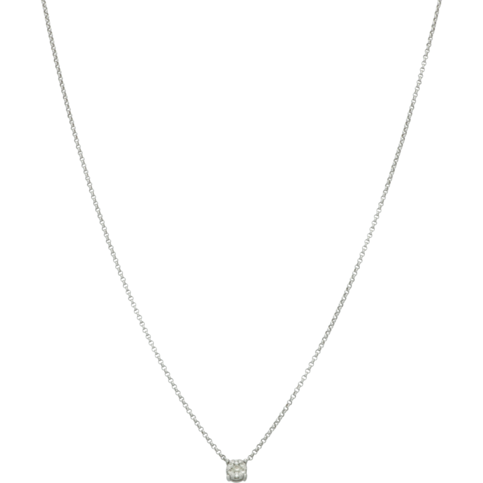 Op risico Grand Registratie Diamond Point witgouden jasseron schakel collier met hanger bezet met  diamant| #RECLAIMED 41757 | Reclaimed.nl