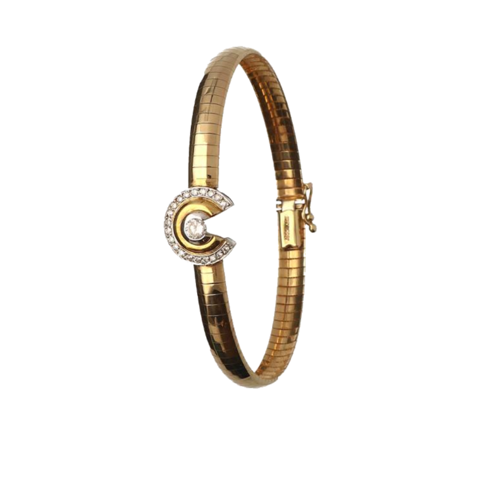 is genoeg boiler precedent Gouden boa armband met bicolor element bezet met briljant geslepen  diamanten| #RECLAIMED 10221 | Reclaimed.nl
