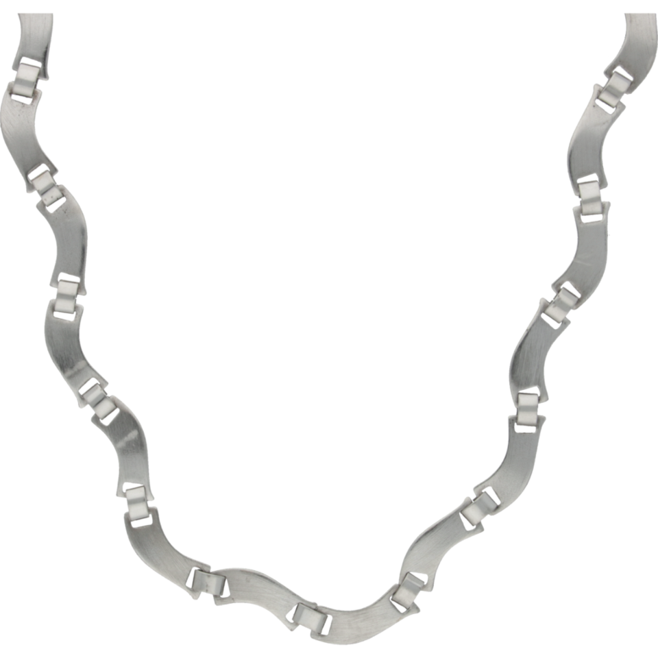 Minachting Nadruk Geschiktheid Zilveren half gematteerd collier| #RECLAIMED 37400 | Reclaimed.nl